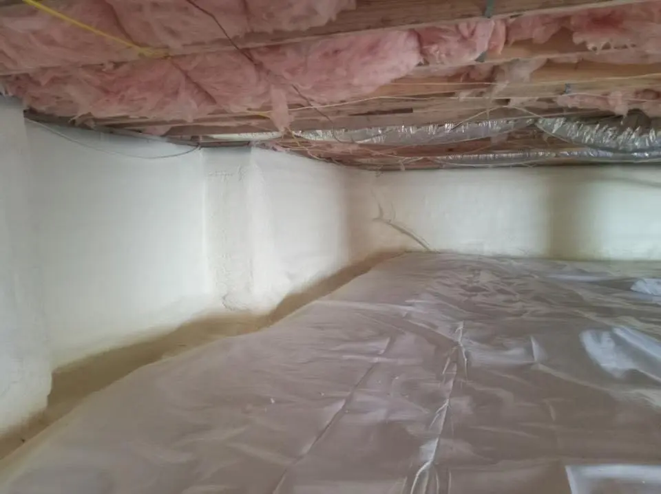 Crawl space encapsulation with closed-cell spray foam for Roof Waterproofing in Waukegan